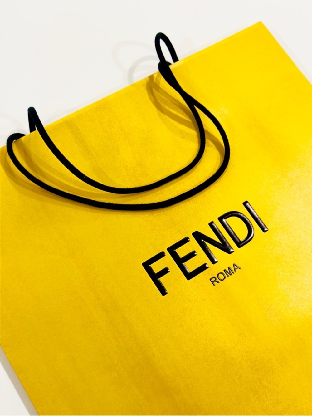FENDI Roma Reusable Paper Shopping Gift Bag Yellow Size 15.5 “ By 16.5” - Picture 6 of 9